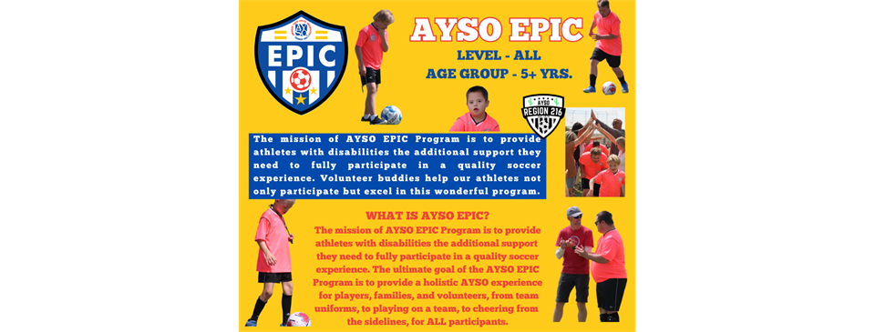 EPIC PROGRAM, Inclusive Soccer for Persons Age 4 - 99 With Disabilities